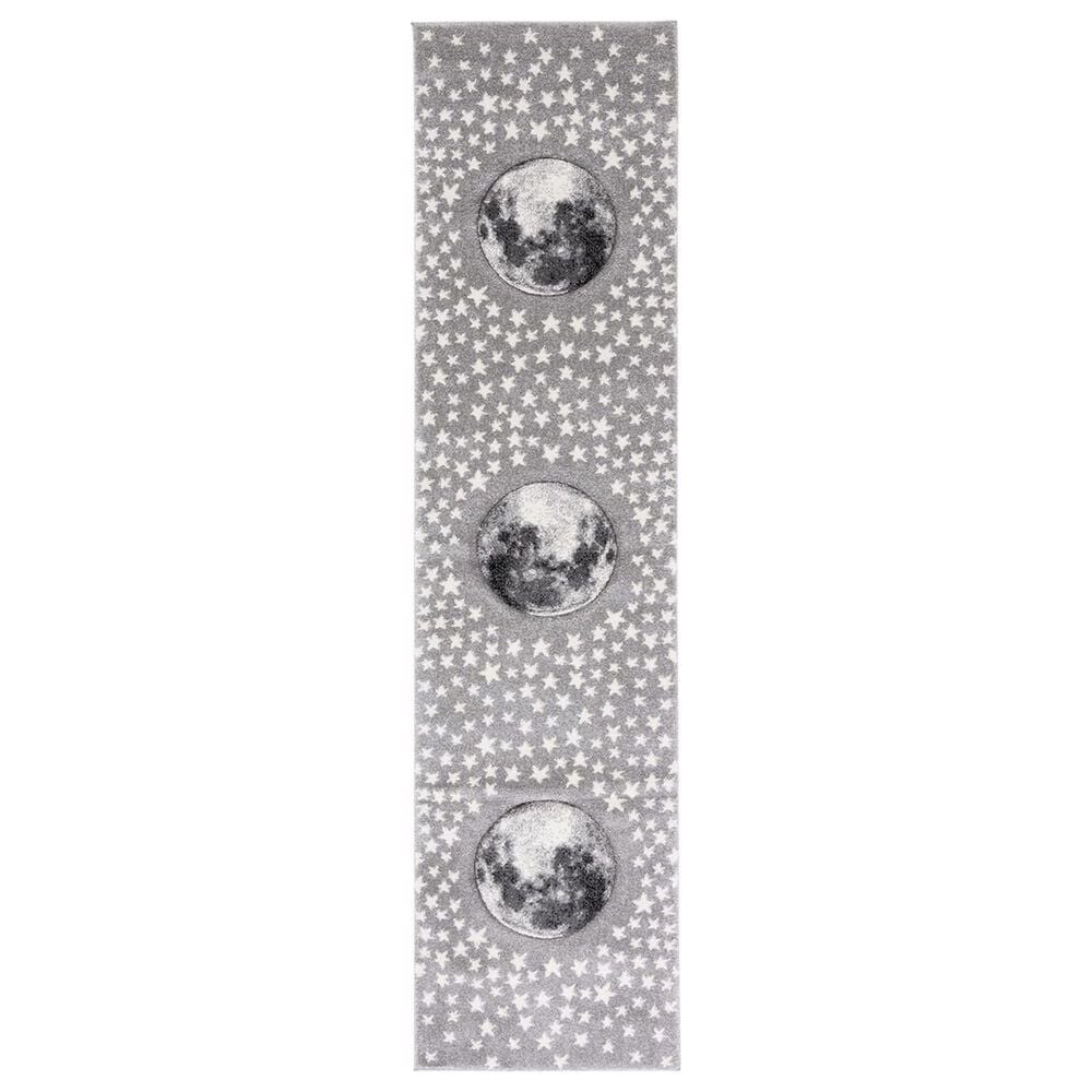 Safavieh Carousel 2" x 8" Light Grey and White Kids Runner, , large