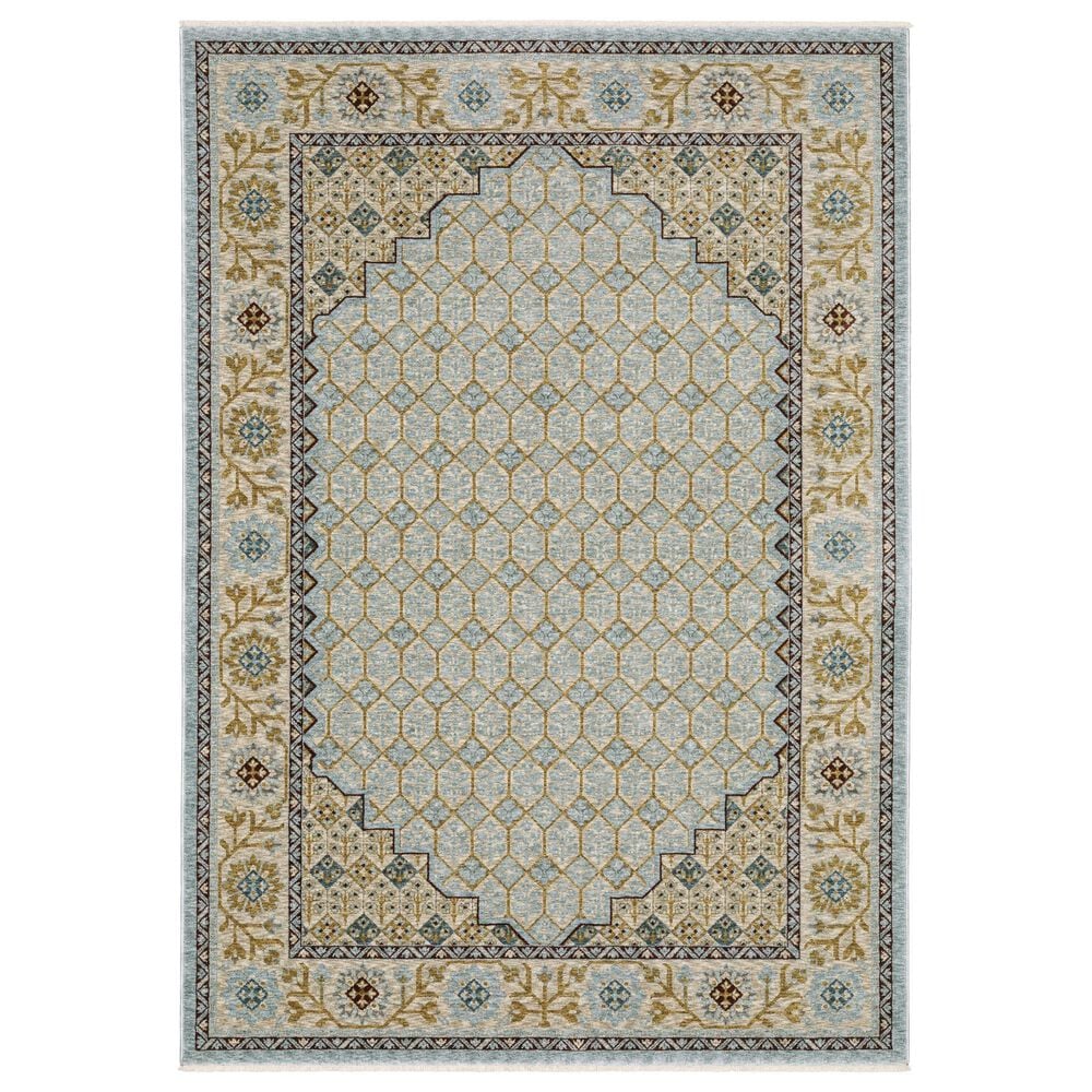 Oriental Weavers Capella Blue and Gold 6"7" x 9"6" Area Rug, , large
