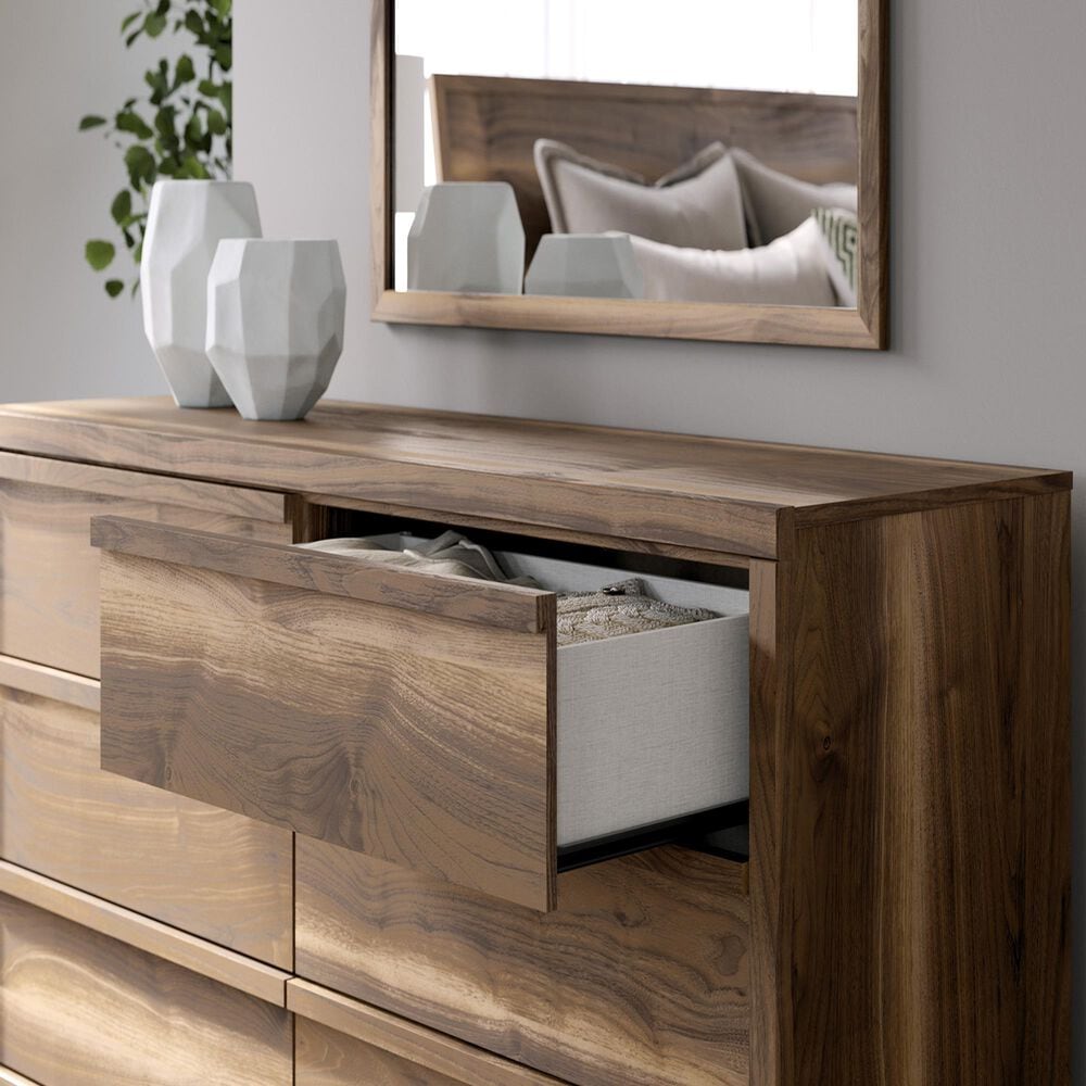 Ashley Chirason 62&quot; 6-Drawer Dresser and Mirror in Brown, , large