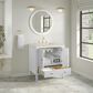 James Martin Myrrin 30" Single Bathroom Vanity in Bright White with 3 cm Charcoal Soapstone Silestone Top and Rectangular Sink, , large