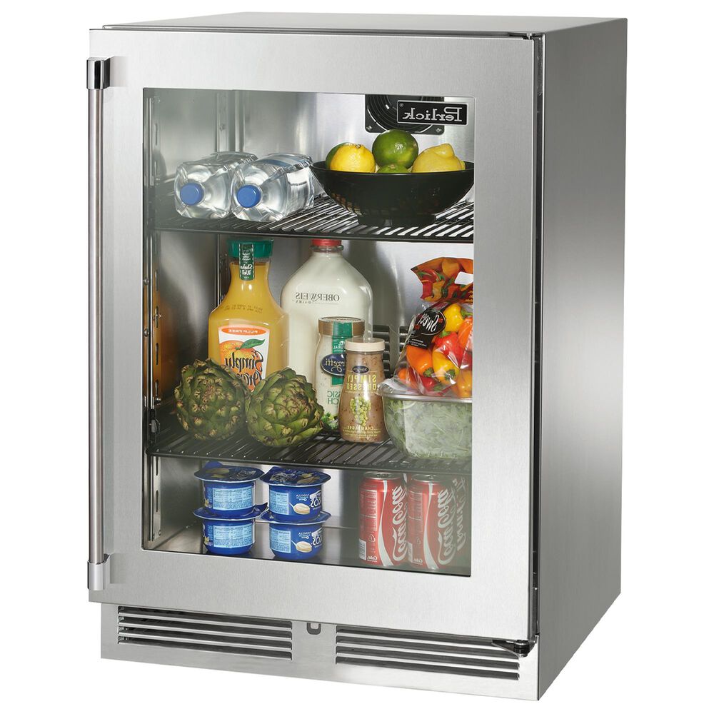 Perlick Indoor Signature Series 5.2 Cu. Ft. Built-In Undercounter Refrigerator with Glass Door in Stainless Steel, , large