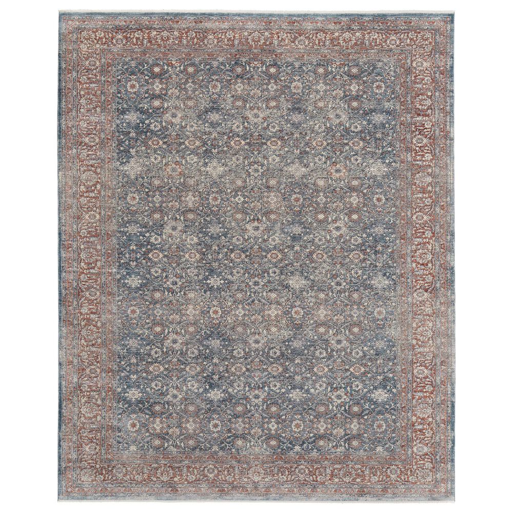 Feizy Marquette 4" x 5"3" Blue and Rust Area Rug, , large
