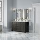 James Martin Vanities Brookfield 60" Double Bathroom Vanity in Black Onyx with Single Hole 3 cm White Zeus Quartz Top and Rectangular Sinks, , large