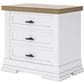 Ashley Ashbryn Nightstand in White and Natural with USB Ports, , large