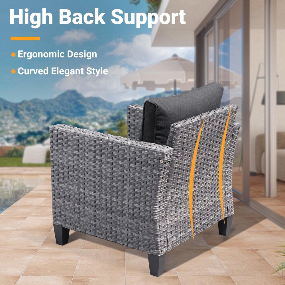 HOMLUX 6-Piece Outdoor Furniture Set in Dark Gray, , large