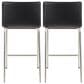 Lumisource Mara Counter Stool with Black Cushion in Stainless Steel (Set of 2), , large