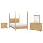 St Claire Home Today"s Traditions 4 Piece Full Platform Poster Bed Set in Natural Hickory, , large