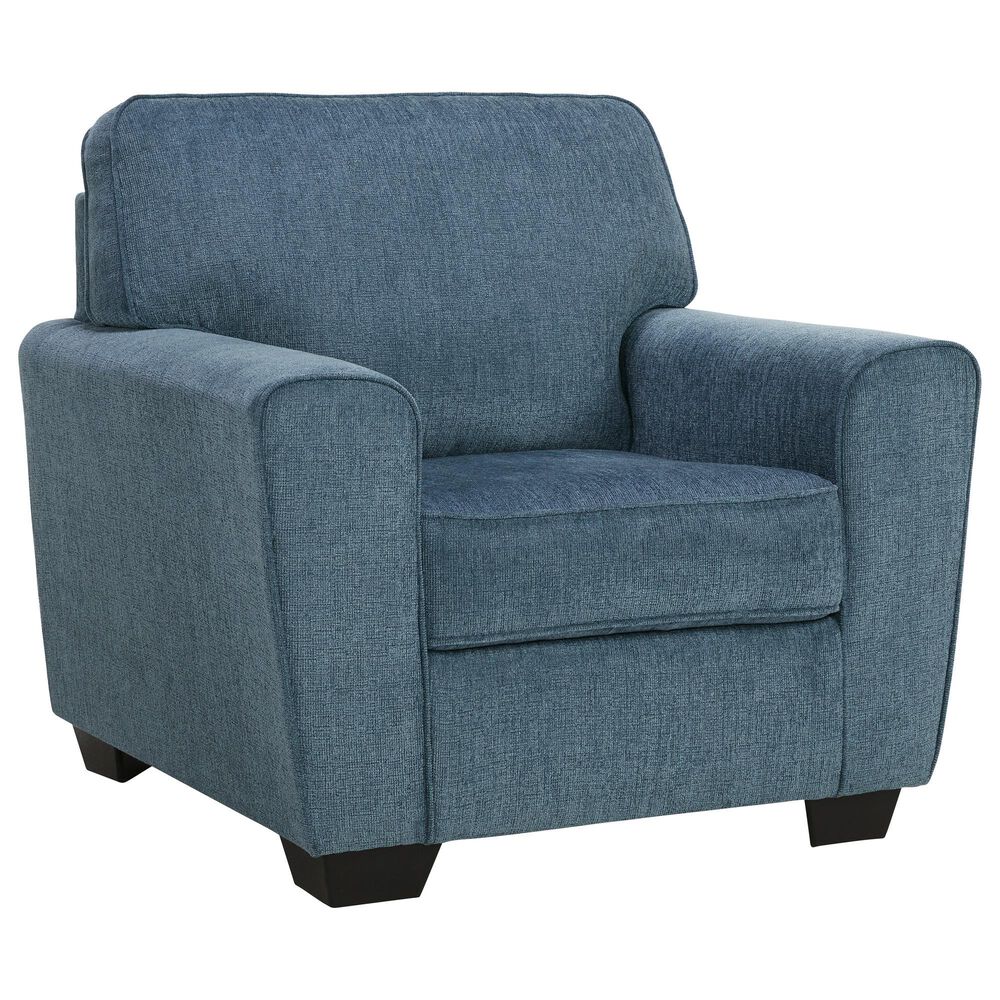 Ashley Cashton Chair and Ottoman in Blue, , large