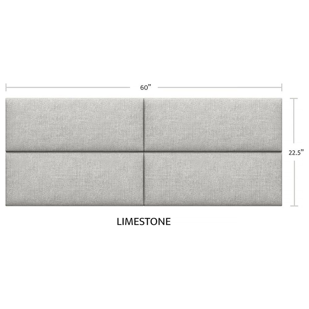 Jaxx Panelist Upholstered Queen Headboard Panel in Limestone Grey &#40;Set of 4&#41;, , large