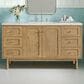 James Martin Vanities Laurent 60" Single Bathroom Vanity in Light Natural Oak with 3 cm Ethereal Noctis Quartz Top and Rectangular Sink, , large