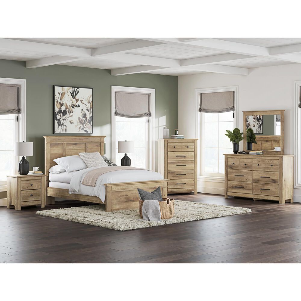 Ashley Makidern 4-Piece Full Panel Bedroom Set in Natural Brown, , large