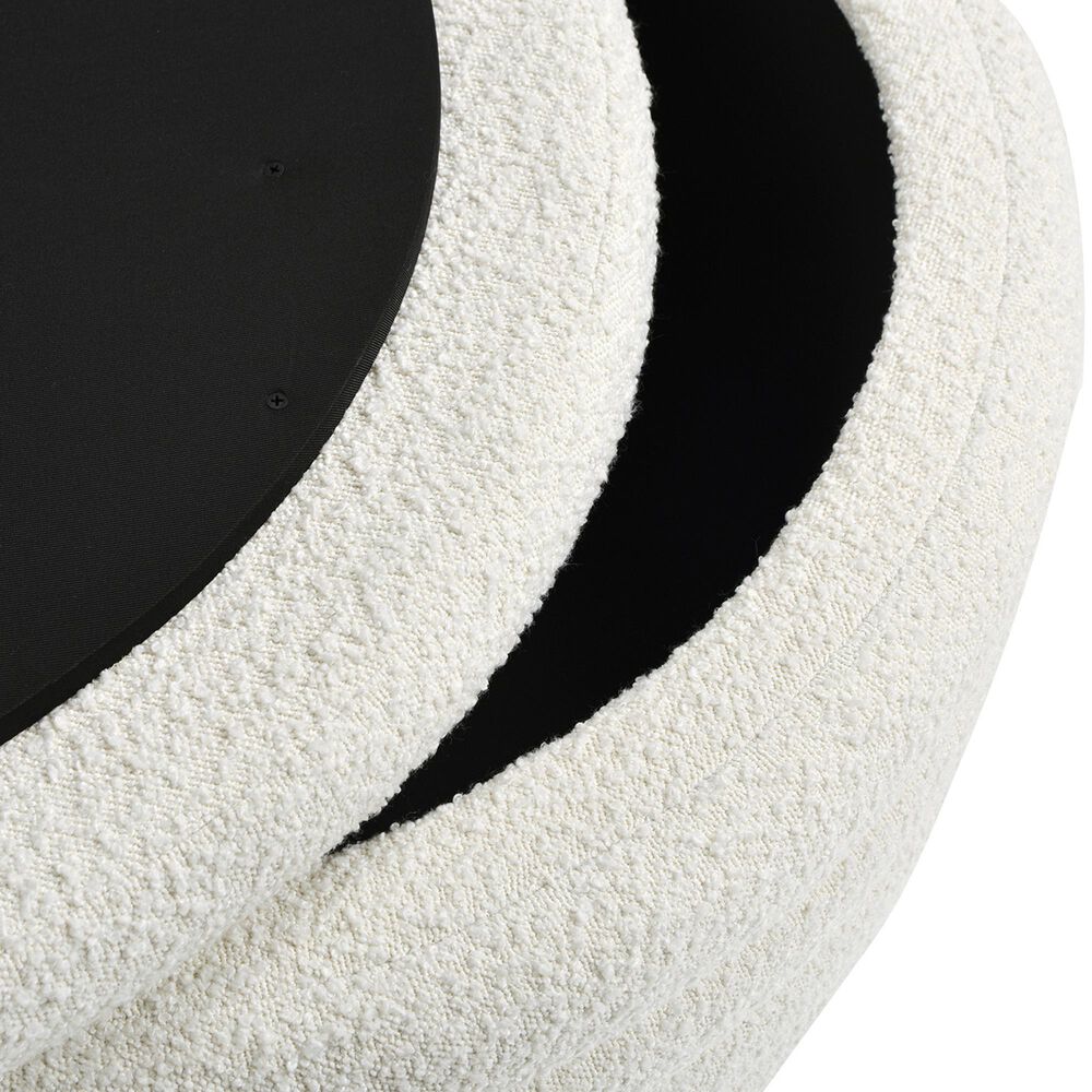 Jennifer Taylor Home Fuji Storage Ottoman in Ivory White, , large