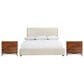 Bernhardt Brasea Queen Upholstered Panel Bed with Two Nightstands in Lume, , large