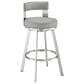 Blue River Flynn 30" Swivel Bar Stool with Light Gray Cushion in Brushed Stainless Steel, , large