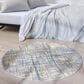 Nourison Rush 4" Round Ivory and Blue Area Rug, , large