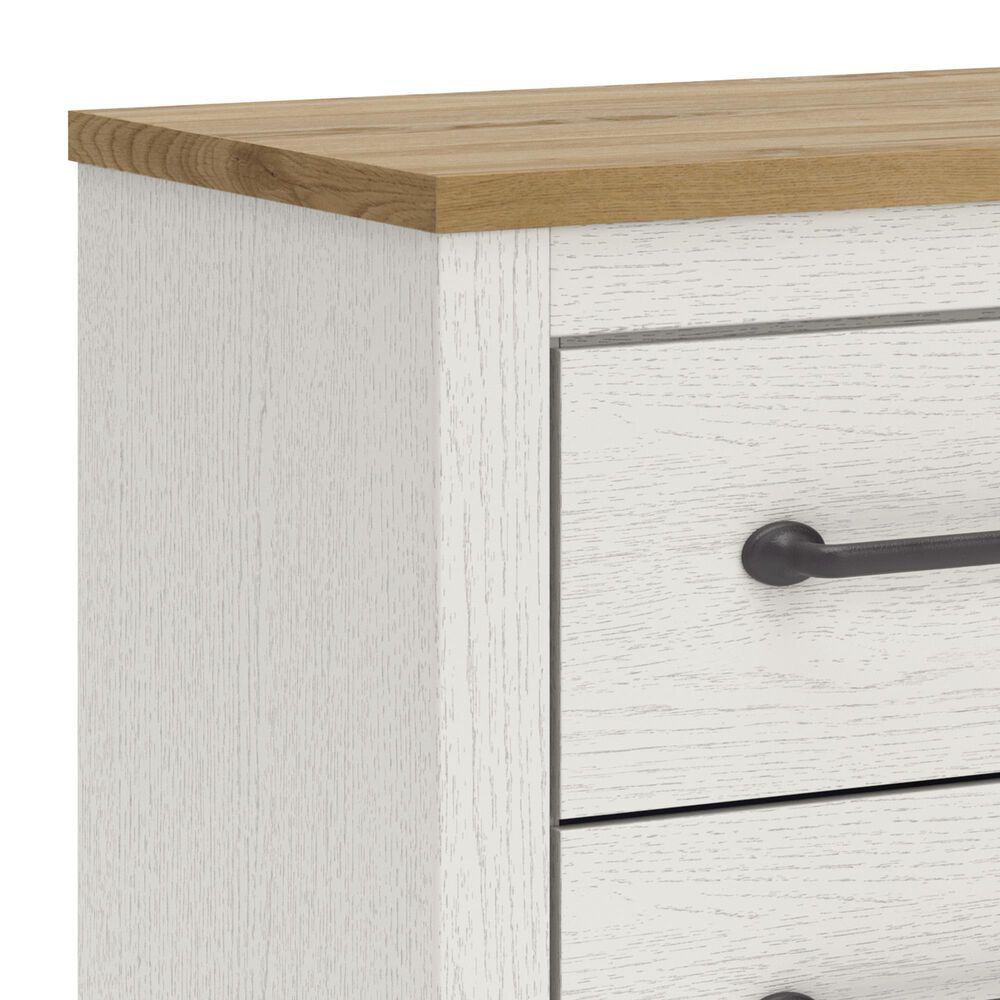 Ashley Linnocreek 2-Drawer Nightstand in White and Warm Brown, , large
