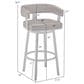 Blue River Lorin 30" Swivel Bar Stool with Black Cushion in Stainless Steel, , large