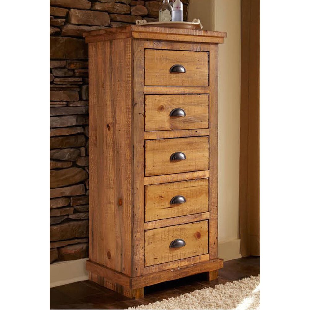 Tiddal Home Willow Lingerie 5 Drawer Chest in Distressed Pine, , large