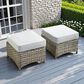 HOMLUX 2-Piece Outdoor Wicker Ottoman Set with Cushion in Gray, , large