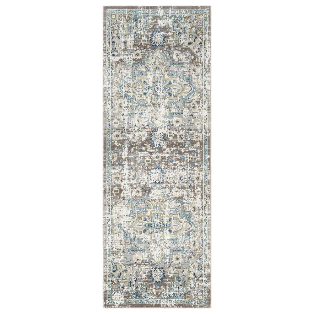 Surya Lavadora 2"7" x 7"3" Taupe, Gray, Blue, Sage, Light Beige and Cream Runner, , large