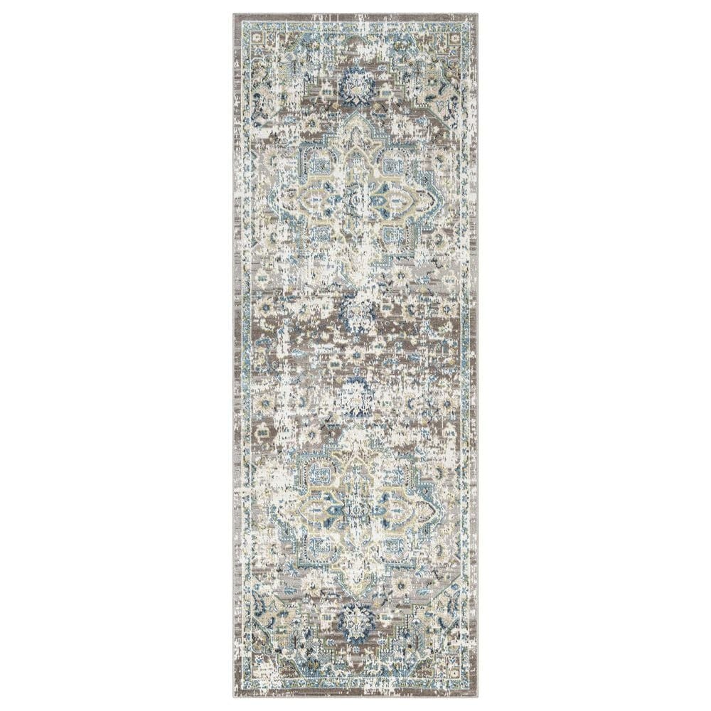 Surya Lavadora 2"7" x 7"3" Taupe, Gray, Blue, Sage, Light Beige and Cream Runner, , large