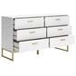 Ashley Socalle 6-Drawer Dresser in Matte White and Gold, , large