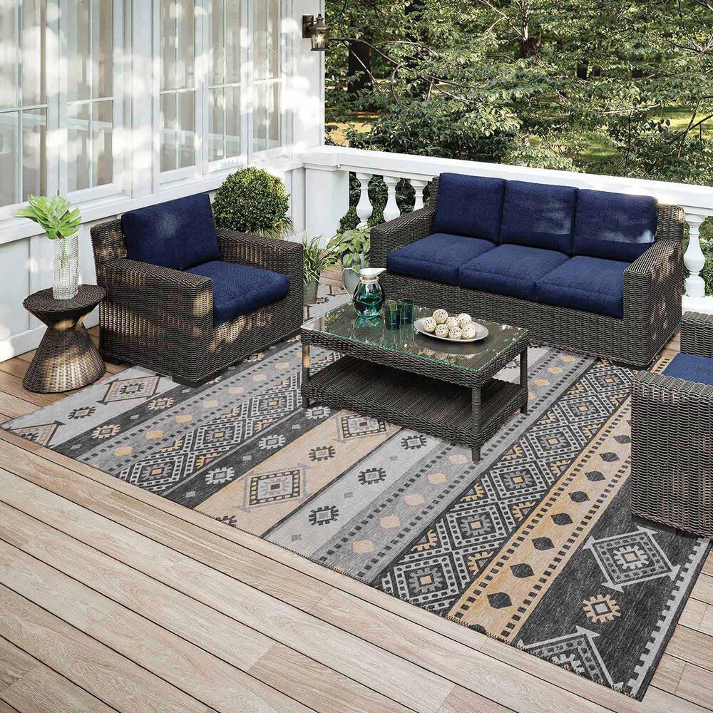 Dalyn Rug Company Sedona Southwestern 5&#39; x 7&#39;6&quot; Midnight Indoor/Outdoor Area Performance Rug, , large