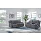 Ashley Observation Power Reclining Sofa with Drop Down Table in Steel Velvet, , large
