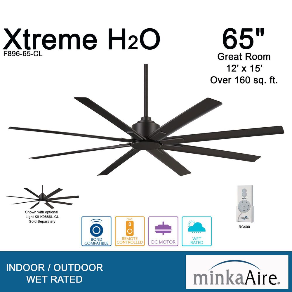 Minka-Aire Xtreme H2O 65" Indoor/Outdoor Ceiling Fan in Coal, , large