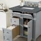 James Martin Vanities Brittany 30" Single Bathroom Vanity in Urban Gray with 3 cm Parisien Bleu Quartz Top and Rectangular Sink, , large