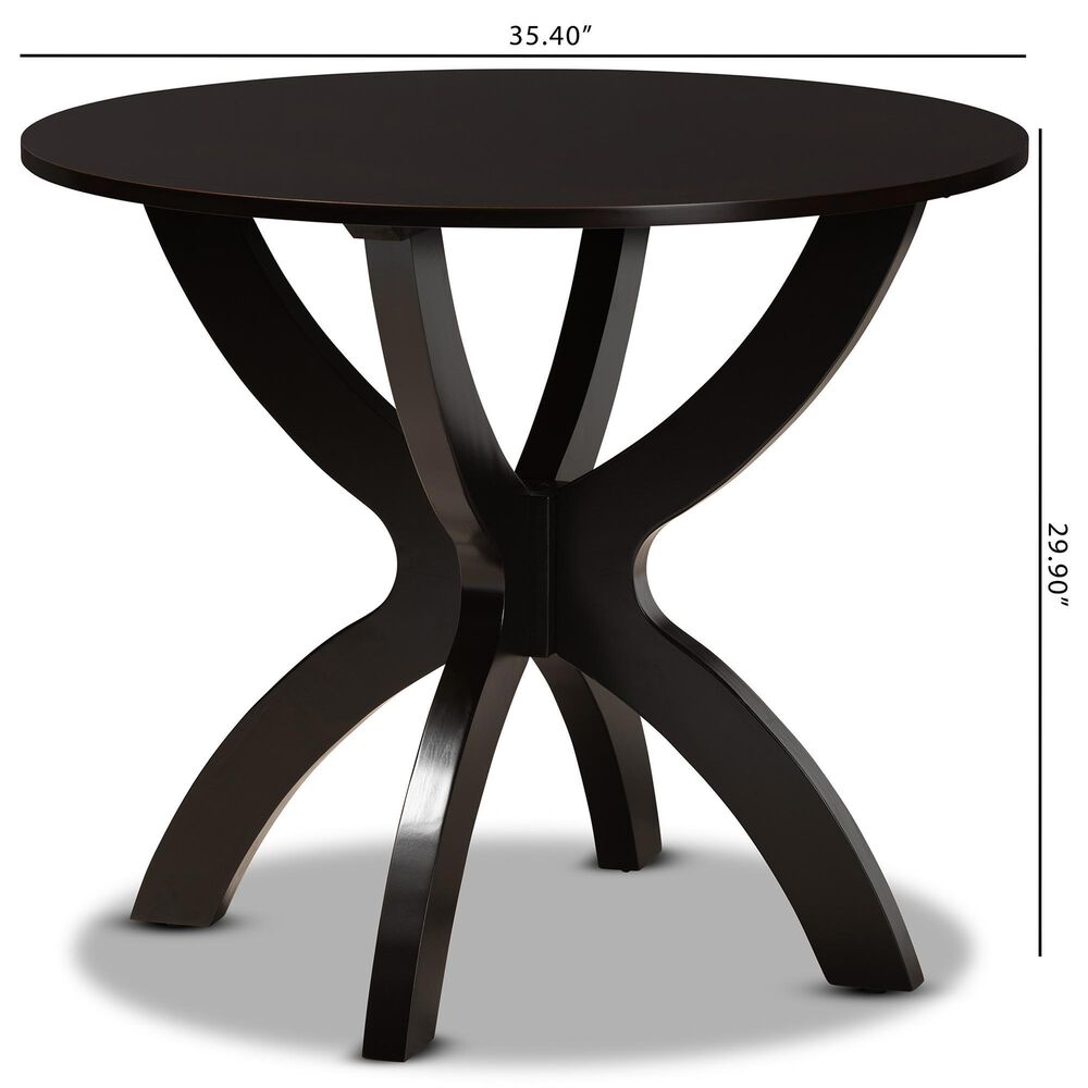 Baxton Studio Tilde Dining Table in Dark Brown - Table Only, , large