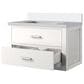 Lexora Home Castor 30" Single Bathroom Vanity in White with 2 cm White Cultured Marble Top and Rectangular Sink, , large