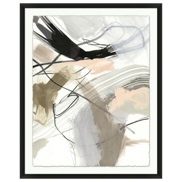 Wendover Art Neutral Swoosh 1 42" x 34" Frame Art in Gloss Black, , large