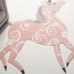 Safavieh Carousel CRK163 8" x 10" Ivory and Pink Kids  Area Rug, , large