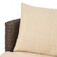 Hearth and Haven Kono 3-Piece Outdoor Chat Set with Dark Brown Glass-Top Hourglass Side Table in Ivory, , large