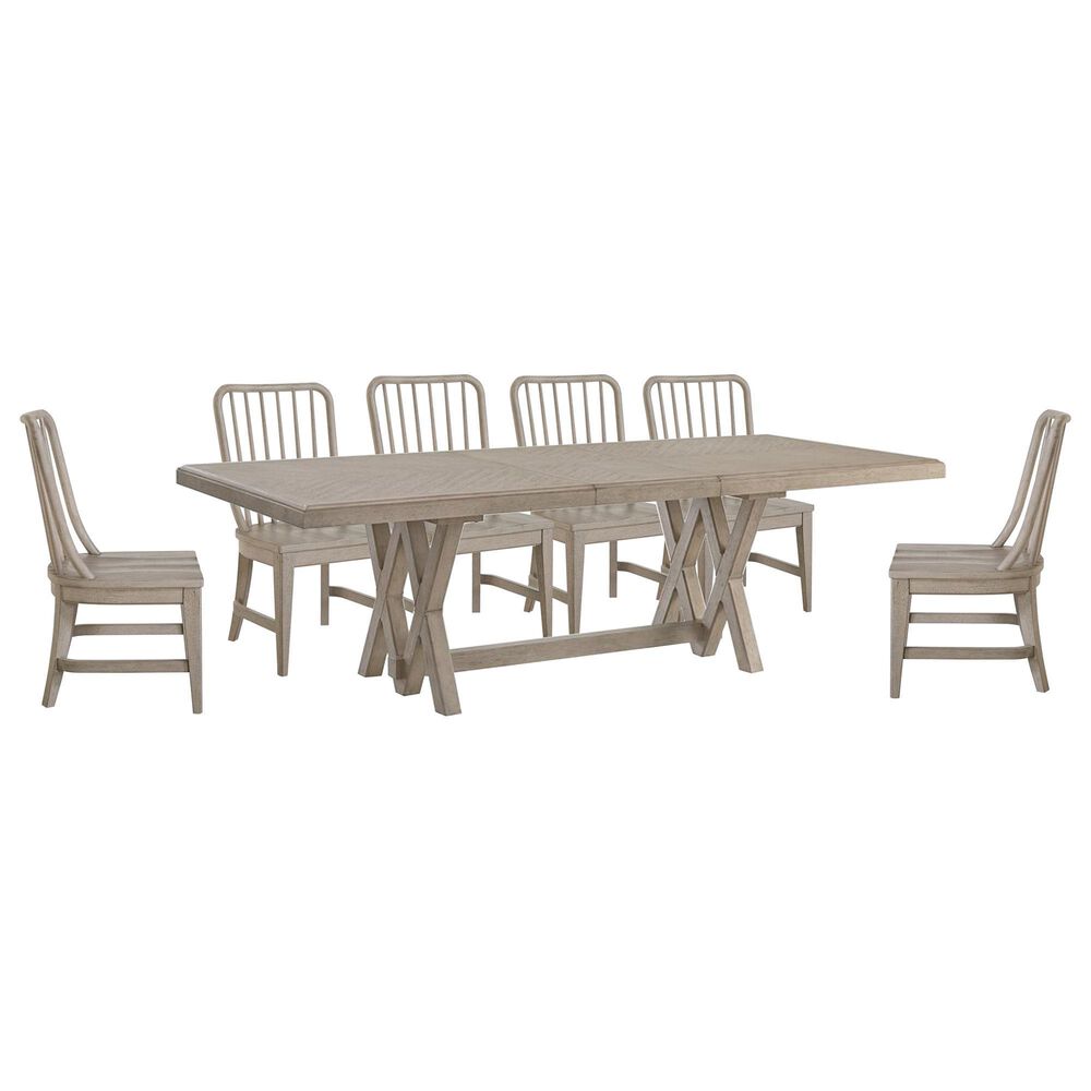 Golden Wave Furniture Coronado 7-Piece Rectangular Dining Set in Khaki, , large