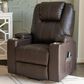 Linon Home Decor Peoria Power Lift Recliner in Chocolate, , large