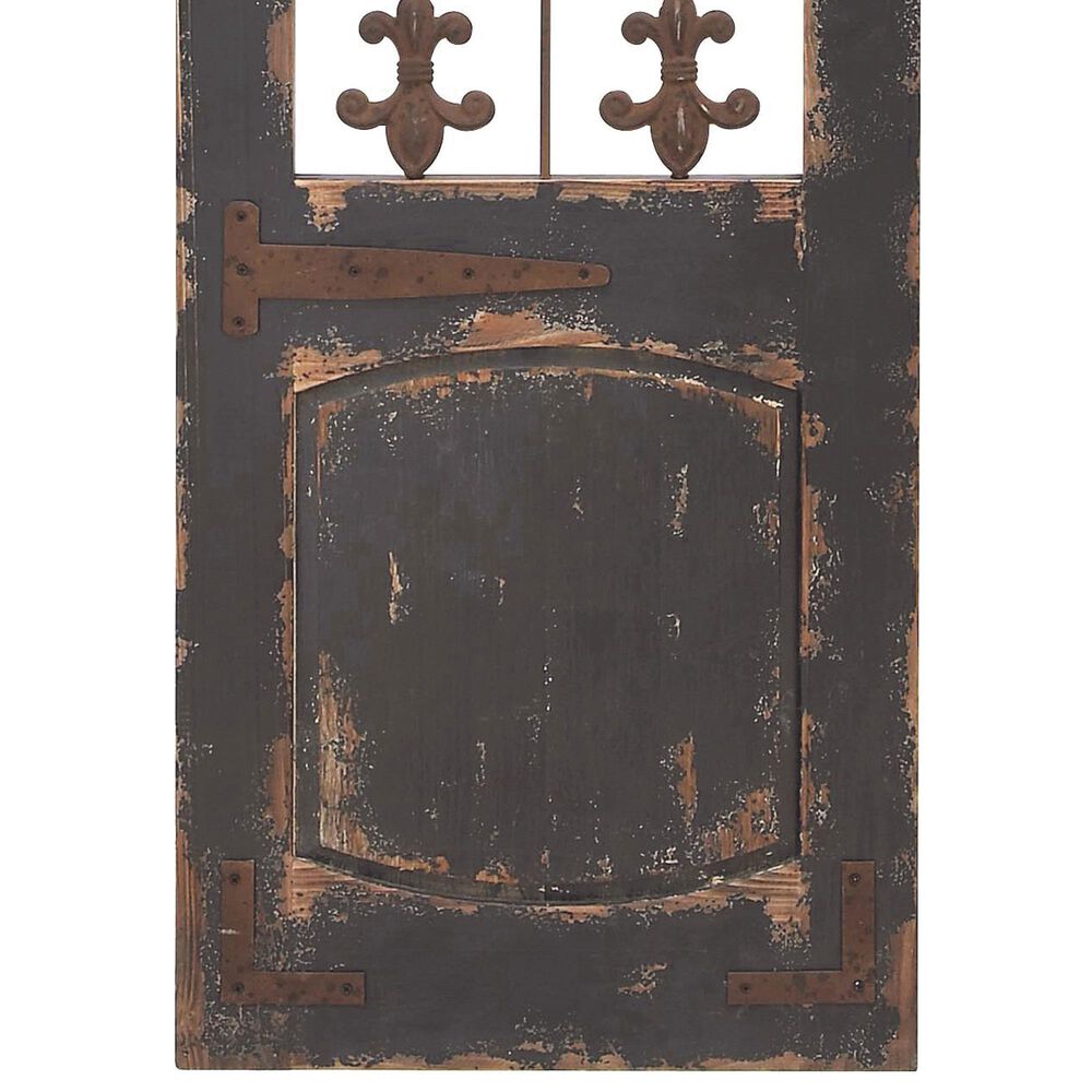 Maple and Jade 57&quot; x 16&quot; Gate Wall Decor in Dark Gray and Brown, , large