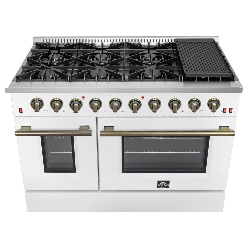 Forno Galiano 48" Freestanding Gas Range in White, , large