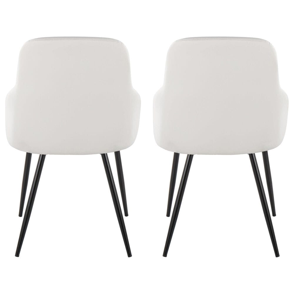 Lumisource York Side Chair with White Upholstered in Black &#40;Set of 2&#41;, , large