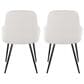 Lumisource York Side Chair with White Upholstered in Black (Set of 2), , large