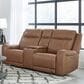 Simeon Collection Haywood Power Console Loveseat with Power Headrests in Butternut, , large