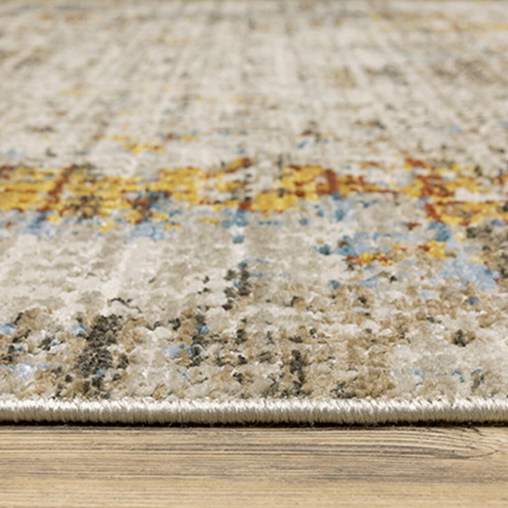 Oriental Weavers Bauer Stressed Abstract 6&#39;7&quot; x 9&#39;6&quot; Beige Area Rug, , large