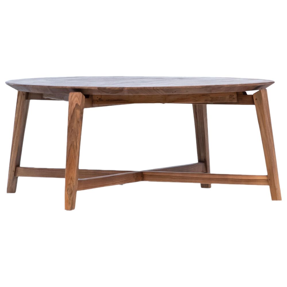 Blue Sun Designs Admiral Round Coffee Table in Brown, , large