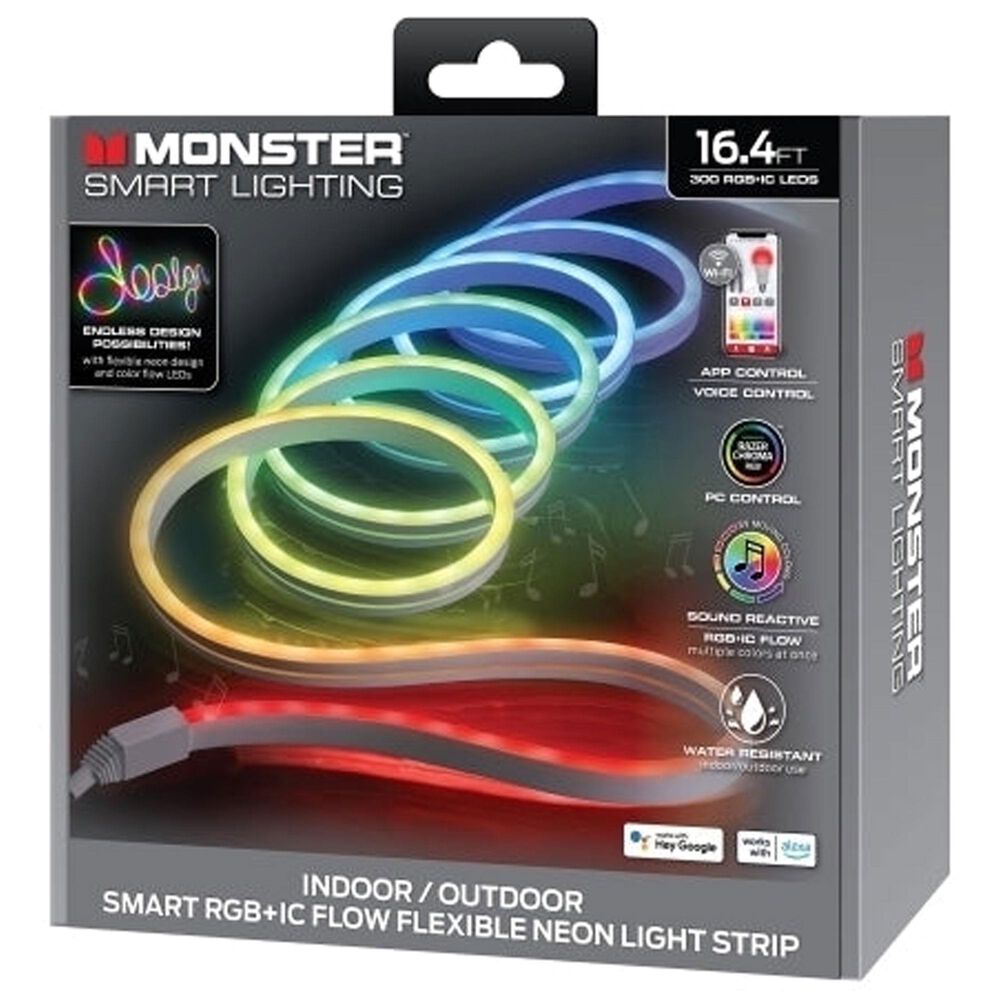 Monster Illuminessence 16.4 Ft. Smart Neon LED Light Strip with Razer Chroma in Multicolor, , large