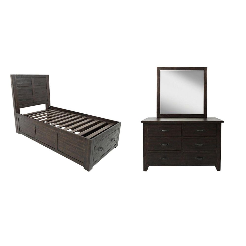 Waltham Jackson Lodge Youth 3 Piece Twin Bedroom Set in Brown NFM