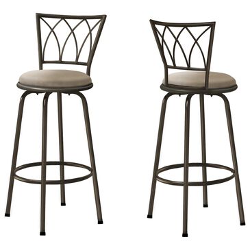 Monarch Specialties Metal Barstool in Dark Coffee (Set of 2), , large