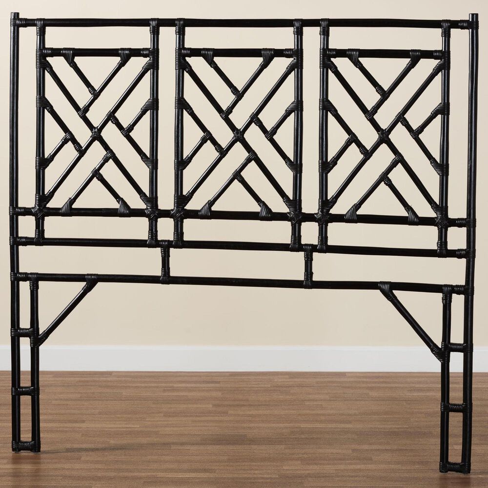 Baxton Studio Karavo Queen Standalone Headboard in Black, , large