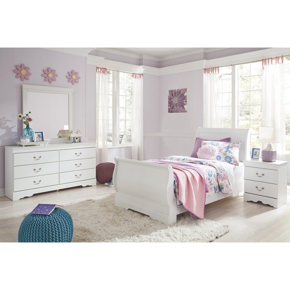 Ashley Anarasia 6-Drawer Dresser and Mirror in White, , large