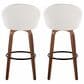 LumiSource Matisse 30" Swivel Barstool with Cream Fabric Upholstery in Walnut and Black (Set of 2), , large